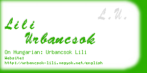 lili urbancsok business card